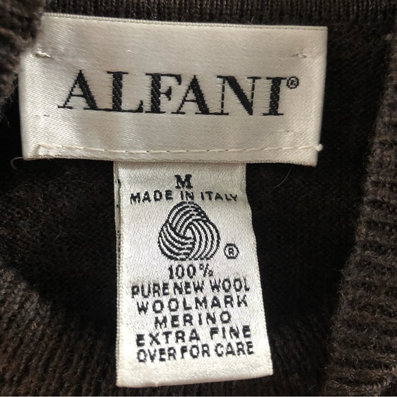 Alfani Mens 100% Pure Wool Merino Turtleneck Sweater Medium Brown - Picture 4 of 5